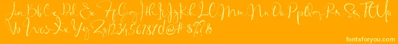Banggar Signature Font   Dafont Font – Yellow Fonts on Orange Background