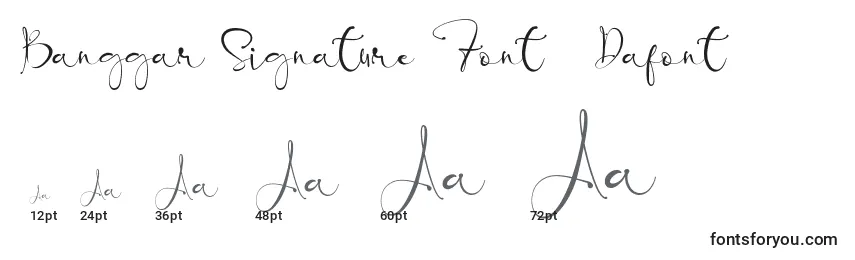 Размеры шрифта Banggar Signature Font   Dafont