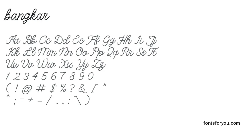 Czcionka Bangkar – alfabet, cyfry, specjalne znaki