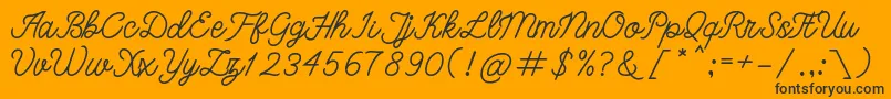 bangkar-Schriftart – Schwarze Schriften auf orangefarbenem Hintergrund