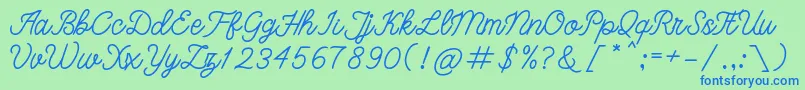 bangkar Font – Blue Fonts on Green Background