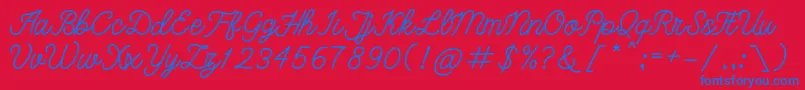 bangkar-Schriftart – Blaue Schriften auf rotem Hintergrund