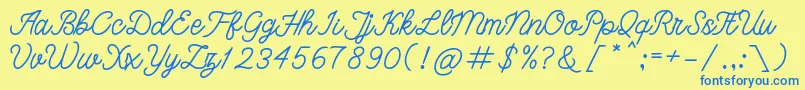 bangkar Font – Blue Fonts on Yellow Background