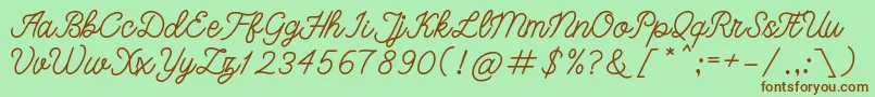 Шрифт bangkar – коричневые шрифты на зелёном фоне