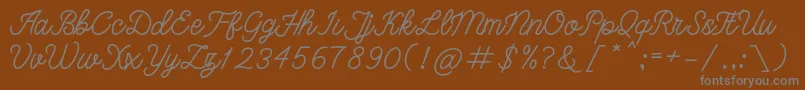 bangkar-fontti – harmaat kirjasimet ruskealla taustalla
