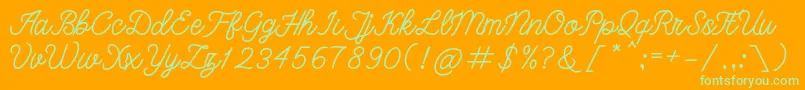 bangkar Font – Green Fonts on Orange Background