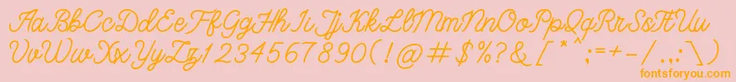 bangkar Font – Orange Fonts on Pink Background