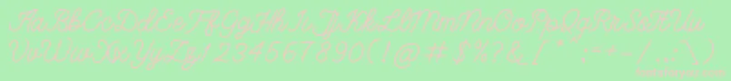 Czcionka bangkar – różowe czcionki na zielonym tle