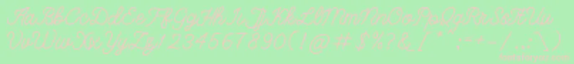 bangkar Font – Pink Fonts on Green Background