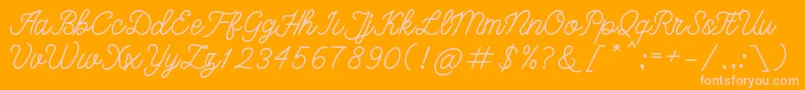 bangkar-Schriftart – Rosa Schriften auf orangefarbenem Hintergrund