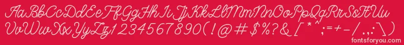 bangkar-fontti – vaaleanpunaiset fontit punaisella taustalla