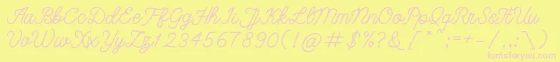 bangkar Font – Pink Fonts on Yellow Background