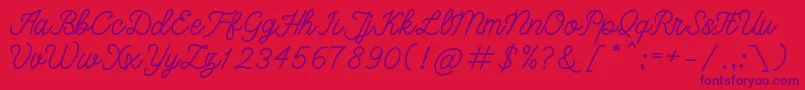 Czcionka bangkar – fioletowe czcionki na czerwonym tle