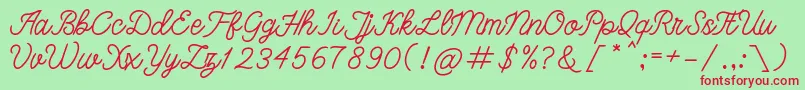 bangkar-Schriftart – Rote Schriften auf grünem Hintergrund
