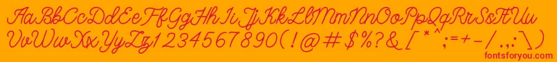 bangkar-Schriftart – Rote Schriften auf orangefarbenem Hintergrund