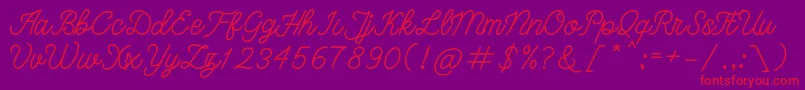 bangkar-Schriftart – Rote Schriften auf violettem Hintergrund