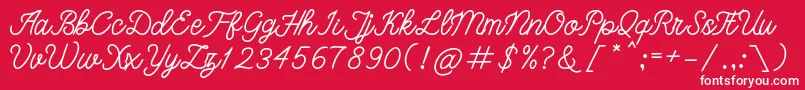 Czcionka bangkar – białe czcionki na czerwonym tle