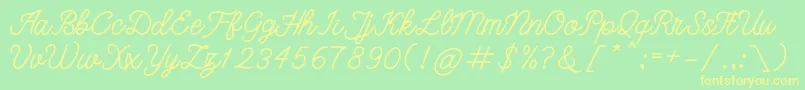 bangkar Font – Yellow Fonts on Green Background