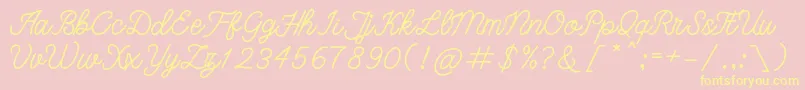 bangkar Font – Yellow Fonts on Pink Background