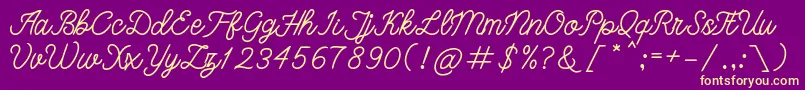 bangkar-fontti – keltaiset fontit violetilla taustalla