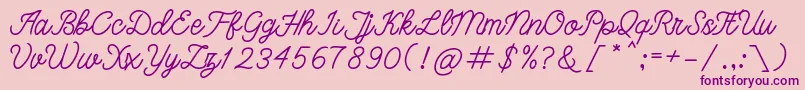 Police bangkar – polices violettes sur fond rose