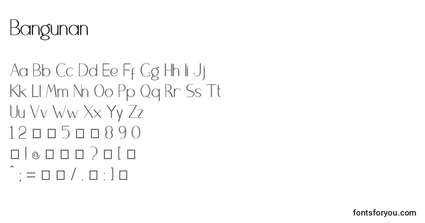 Fuente Bangunan - alfabeto, números, caracteres especiales