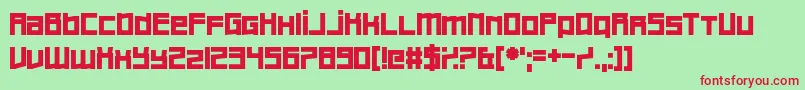 Bankruptcy Font – Red Fonts on Green Background