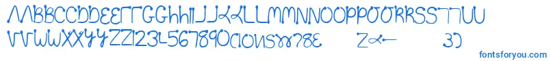 Too Font – Blue Fonts on White Background