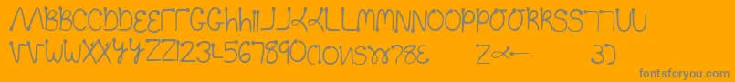 Too-Schriftart – Graue Schriften auf orangefarbenem Hintergrund