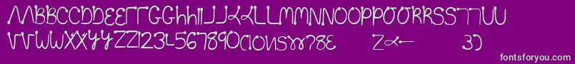 Too Font – Green Fonts on Purple Background