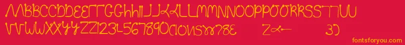 Too Font – Orange Fonts on Red Background