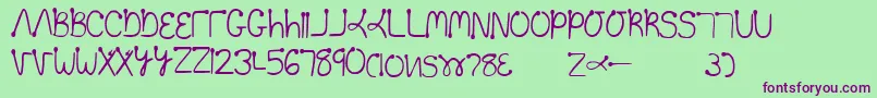 Too Font – Purple Fonts on Green Background