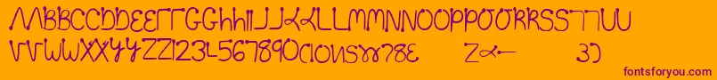 Too Font – Purple Fonts on Orange Background