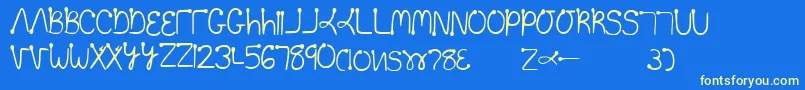 Too Font – Yellow Fonts on Blue Background