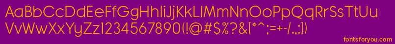 フォントBanksMilesSingleLine – 紫色の背景にオレンジのフォント