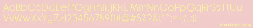 Police BanksMilesSingleLine – polices jaunes sur fond rose