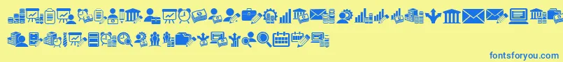 Bankwesen Font – Blue Fonts on Yellow Background