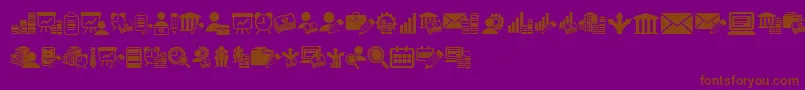 Bankwesen-Schriftart – Braune Schriften auf violettem Hintergrund