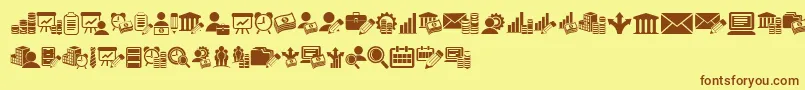 Weitere Informationen zur Bankwesen-Schriftart Bankwesen-Schriftart – Braune Schriften auf gelbem Hintergrund