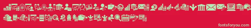 Bankwesen Font – Green Fonts on Red Background