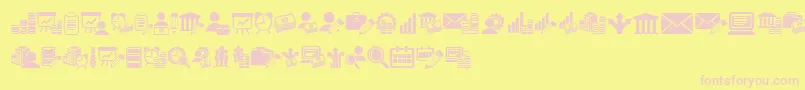 Bankwesen-Schriftart – Rosa Schriften auf gelbem Hintergrund