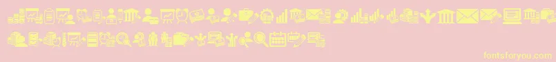 Bankwesen Font – Yellow Fonts on Pink Background