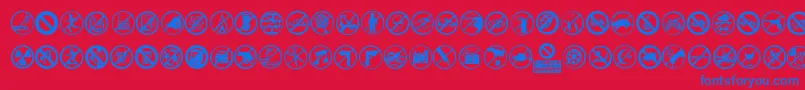 BannedWorld-fontti – siniset fontit punaisella taustalla