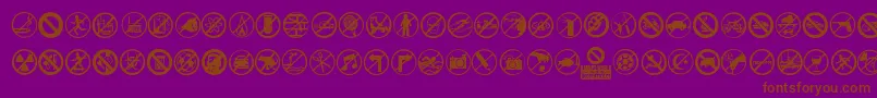 BannedWorld-Schriftart – Braune Schriften auf violettem Hintergrund