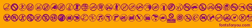 フォントBannedWorld – オレンジの背景に紫のフォント