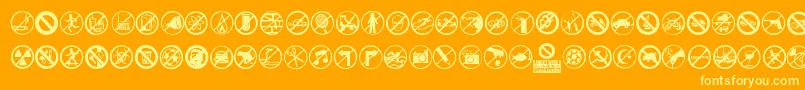 BannedWorld-fontti – keltaiset fontit oranssilla taustalla