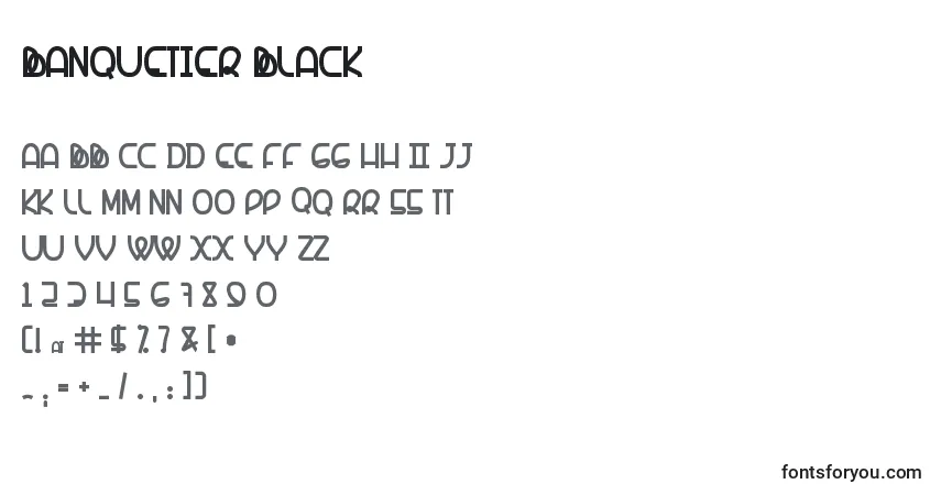 A fonte Banquetier Black – alfabeto, números, caracteres especiais