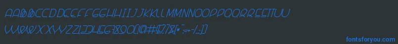 フォントBanquetier Italic – 黒い背景に青い文字