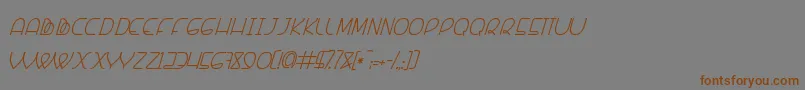 フォントBanquetier Italic – 茶色の文字が灰色の背景にあります。