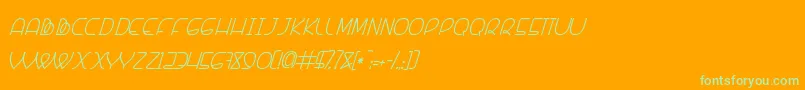 Banquetier Italic Font – Green Fonts on Orange Background